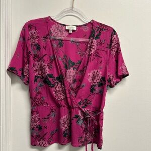 Lucky Brand Billie Wrap Top - Pink